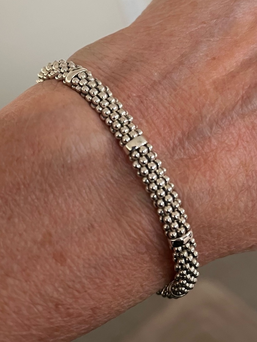 Stunning LAGOS Signature Sterling Silver Caviar Station Bracelet M! - Picture 3 of 16